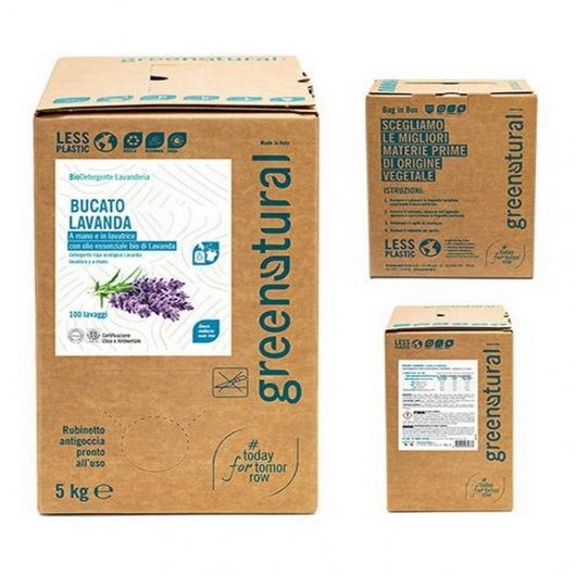 Bucato Liquido Mano e Lavatrice GREEN NATURAL LAVANDA - ECOBIO Bag 5kg