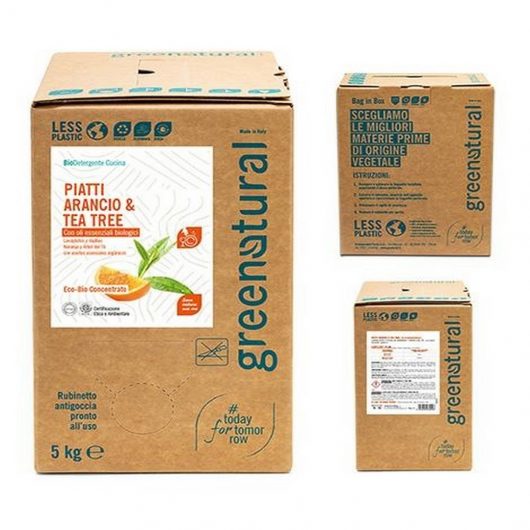 ECOBIO Detergente cucina Piatti e Stoviglie GREEN NATURAL Aloe&Limone Bag 5kg