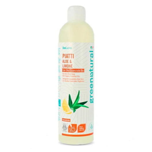 ECOBIO detergente cucina Piatti e Stoviglie GREEN NATURAL Aloe & Limone 500ml