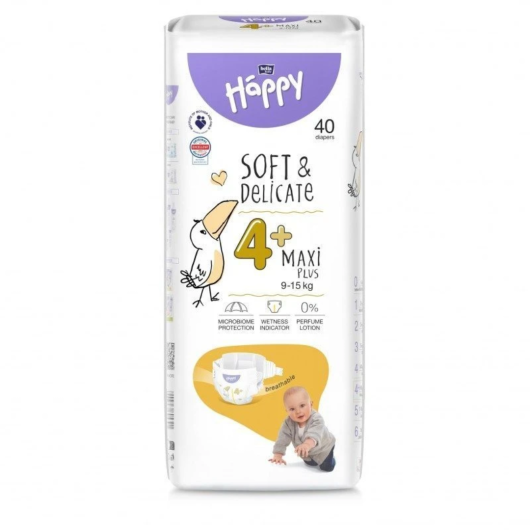PANNOLINI HAPPY TG. 4+ MAXI PLUS 9-15 KG. (40 pz.)