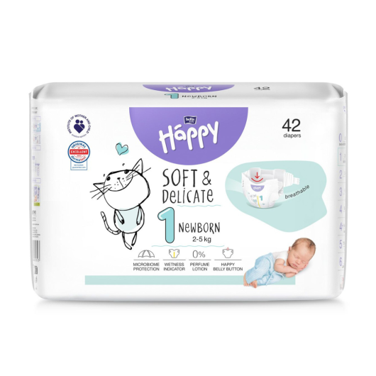 PANNOLINI HAPPY TG. 1 NEWBORN 2-5 KG. (42 pz.)