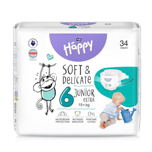 PANNOLINI HAPPY TG. 6 JUNIOR EXTRA15+KG. (34 pz.)