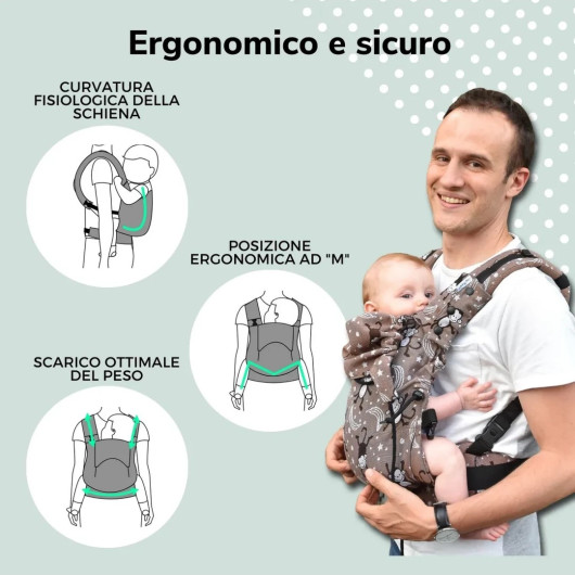 Marsupio ergonomico BABY MONKEY REGOLO ORIGINAL LITTLE MONKEY Marrone - immagine 7