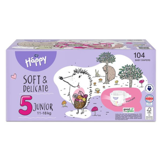 BOX PANNOLINI HAPPY TG. 5 JUNIOR 104 PZ.