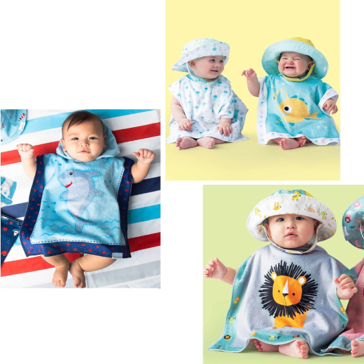 PONCHO REVERSIBILE 0-12 mesi FLAPJACKKIDS