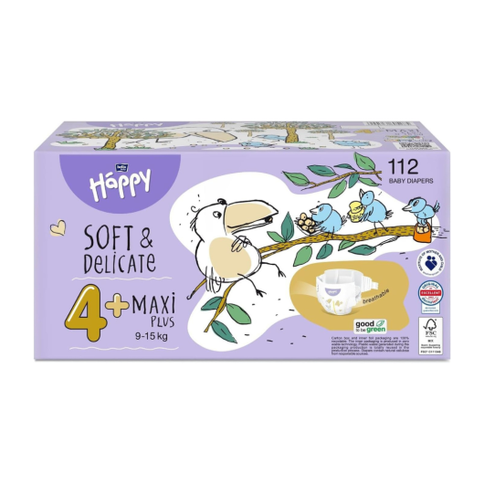 BOX PANNOLINI HAPPY TG. 4+ MAXI PLUS 112 PZ.