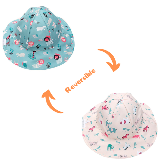 CAPPELLO ESTIVO Reversibile FLAPJACKKIDS Zoo Rosa