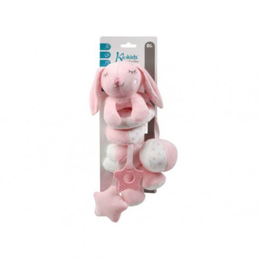 PELUCHE Coniglio Spirale KIOKIDS per PASSEGGINO Rosa - immagine 2