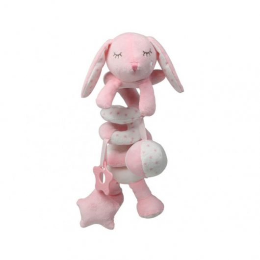 PELUCHE Coniglio Spirale KIOKIDS per PASSEGGINO Rosa