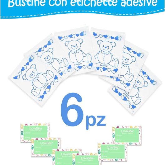 BUSTINE CORREDINO LOVABEAR Orsetto Blu 6 pz - immagine 2