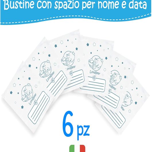 BUSTINE CORREDINO LOVABEAR Bebe' Azzurro 6 pz - immagine 3