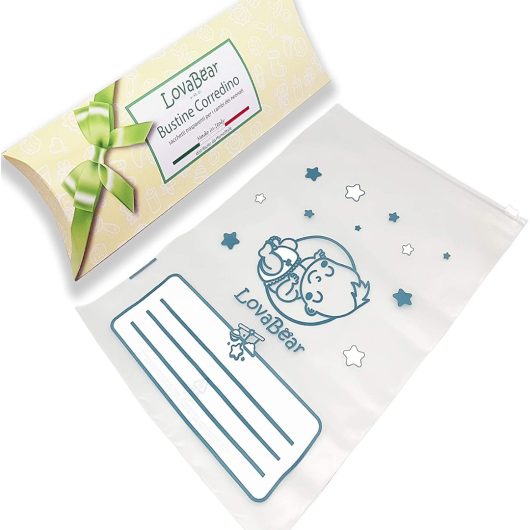 BUSTINE CORREDINO LOVABEAR Bebe' Azzurro 6 pz