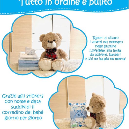 BUSTINE CORREDINO LOVABEAR Orsetto Blu 6 pz - immagine 5