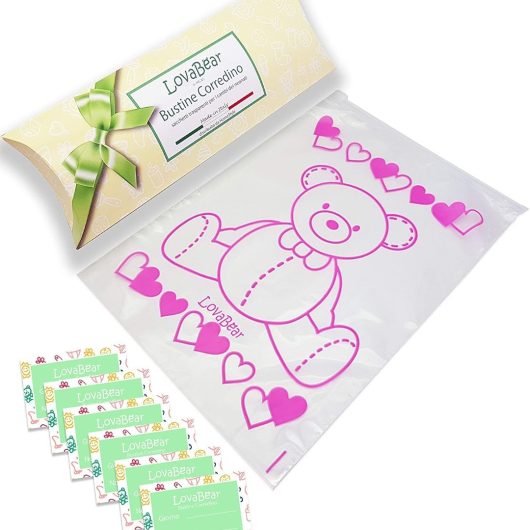 BUSTINE CORREDINO LOVABEAR Orsetto Rosa 6 pz