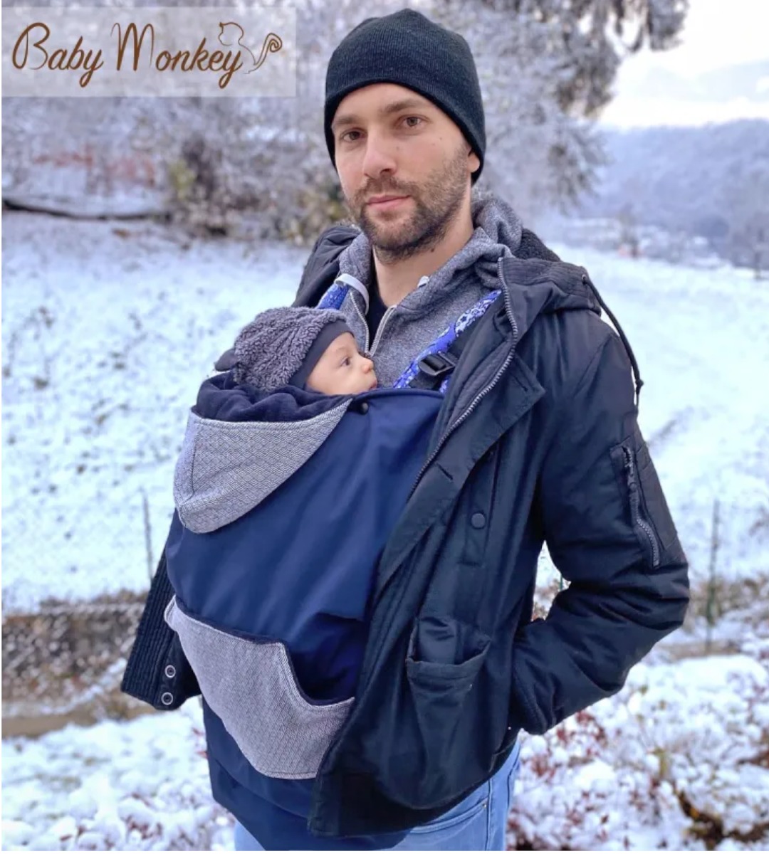 COVER MARSUPIO FASCIA BABYWEARING BABY MONKEY - immagine 2