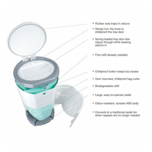 BIDONE GETTA PANNOLINI 16 L KORBELL - immagine 2