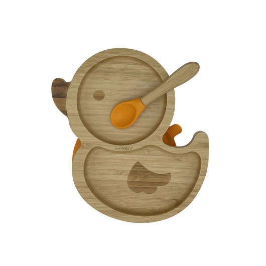 PIATTO E CUCCHIAIO in BAMBU' Papera ECOMIKRO - immagine 2