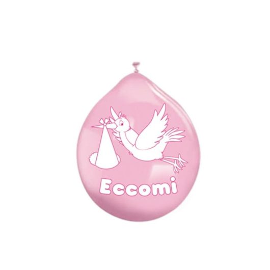 PALLONCINI NASCITA "ECCOMI" Rosa 20 pz. MAMMAMAMMA