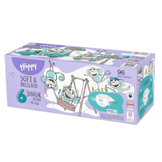 BOX PANNOLINI HAPPY TG. 6 JUNIOR EXTRA 96 PZ.