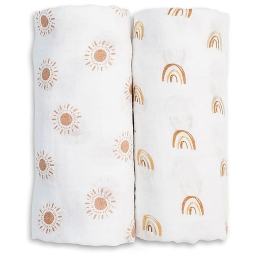 SET 2 COPERTINE MUSSOLE DI COTONE 100x100 cm LULUJO - immagine 2