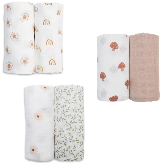 SET 2 COPERTINE MUSSOLE DI COTONE 100x100 cm LULUJO