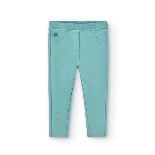 PANTALONI FELPATI ELASTICIZZATI BIMBA TURCHESE BOBOLI