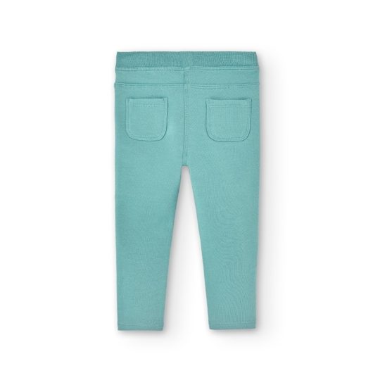 PANTALONI FELPATI ELASTICIZZATI BIMBA TURCHESE BOBOLI - immagine 2