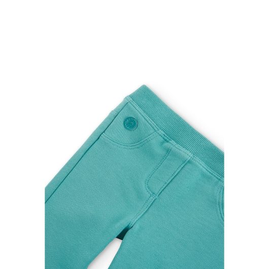 PANTALONI FELPATI ELASTICIZZATI BIMBA TURCHESE BOBOLI - immagine 3
