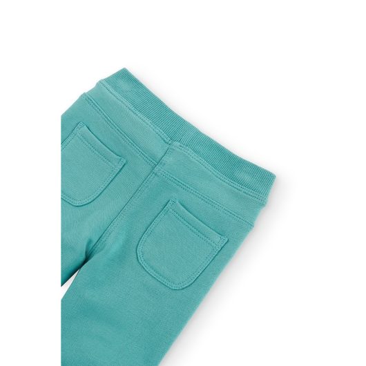 PANTALONI FELPATI ELASTICIZZATI BIMBA TURCHESE BOBOLI - immagine 4