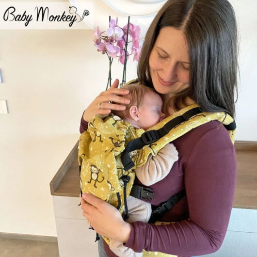 Marsupio ergonomico BABY MONKEY REGOLO NEWBORN LITTLE MONKEY Giallo - immagine 2