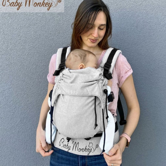 Marsupio ergonomico BABY MONKEY REGOLO NEWBORN ESSENTIAL Grigio