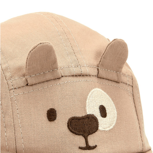 CAPPELLO NEONATO UNISEX Popelin BOBOLI Beige - immagine 3