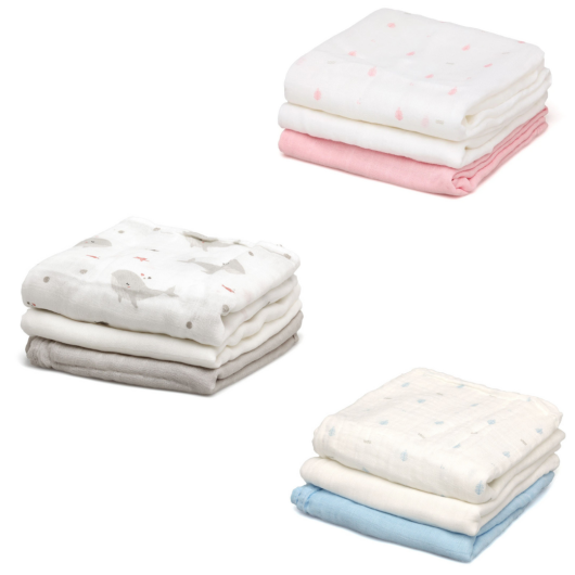 SET 3 MUSSOLE di BAMBOO 70 x 70 cm KIOKIDS