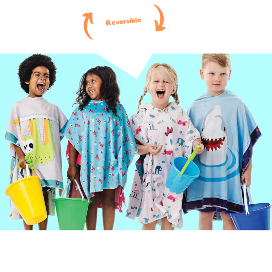 PONCHO REVERSIBILE 2-6 anni FLAPJACKKIDS