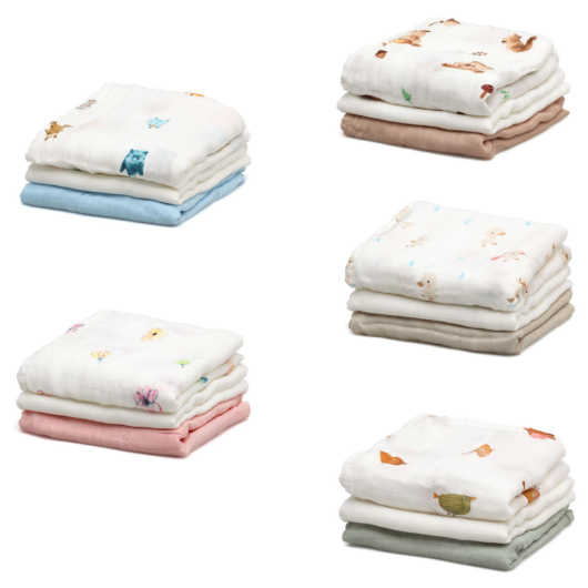 SET 3 MUSSOLE di BAMBOO 70 x 70 cm KIOKIDS
