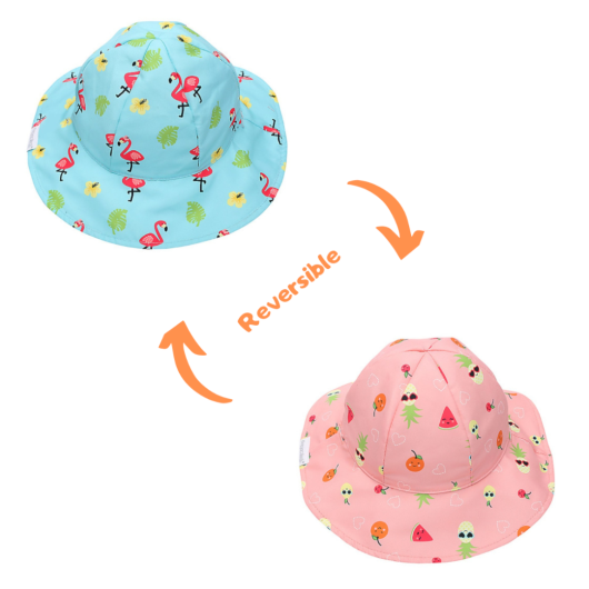 CAPPELLO ESTIVO Reversibile FLAPJACKKIDS Fenicotteri/Frutta