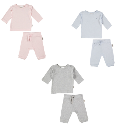 SET PANTALONE E MAGLIA JERSEY di BAMBOO 0-3 mesi Dili Best Natural By PICCI