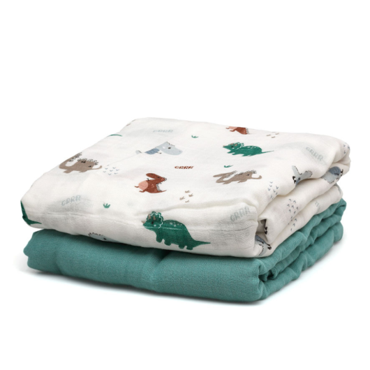SET 2 MUSSOLE di BAMBOO 120 x 120 cm KIOKIDS - immagine 5