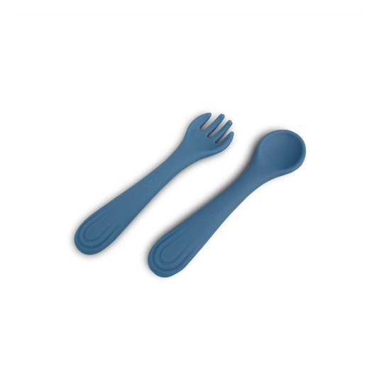 SET FORCHETTA e CUCCHIAIO in SILICONE MIZU Baby - immagine 2