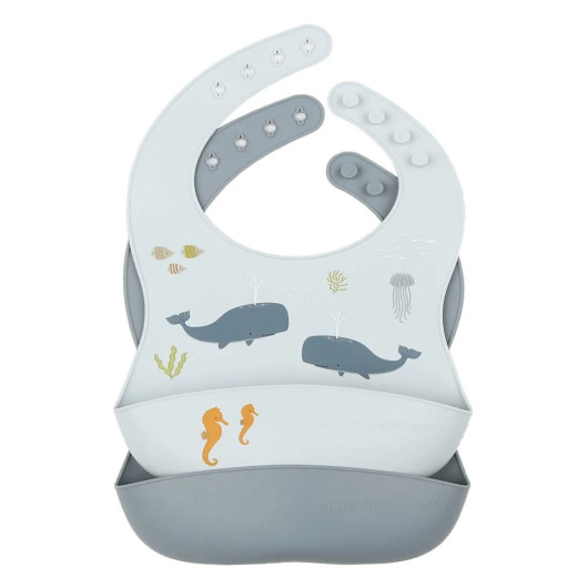 SET 2 BAVAGLINI IMPERMEABILI in SILICONE A LITTLE LOVELY COMPANY - immagine 4
