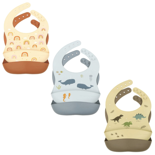 SET 2 BAVAGLINI IMPERMEABILI in SILICONE A LITTLE LOVELY COMPANY