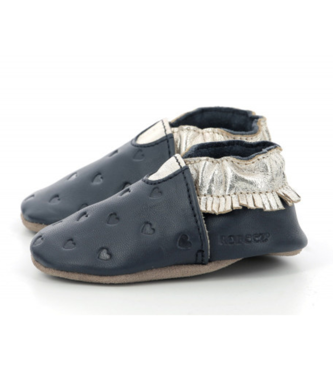 Robeez Sporty - Pantofole In Pelle Per Bambino - Suola In Pelle - Colore Blu