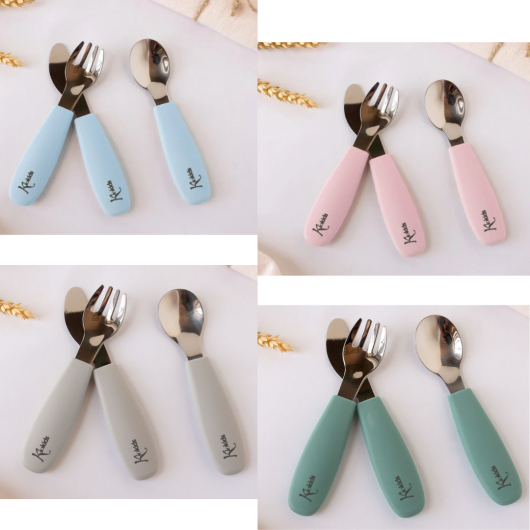 POSATE in Acciaio Inossidabile e Silicone KIOKIDS