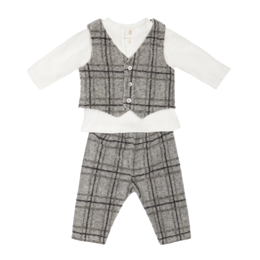 COMPLETO 3 pezzi in Maglia Neonato LALALU'