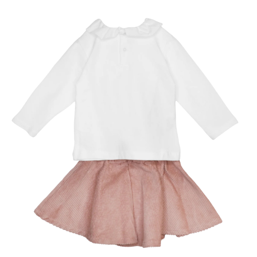 COMPLETO Maglia e Salopette in Velluto Neonata LALALU' - immagine 2