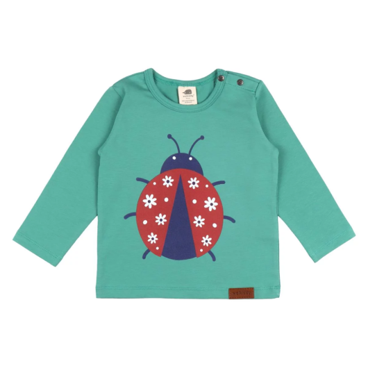 T-SHIRT A MANICHE LUNGHE Ladybugs & Butterflies Beach WALKIDDY