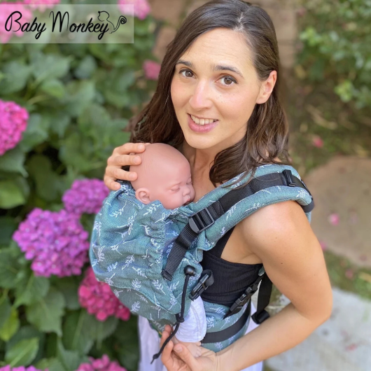 Marsupio ergonomico BABY MONKEY REGOLO NEWBORN ARBOREA Misto Lino - immagine 2