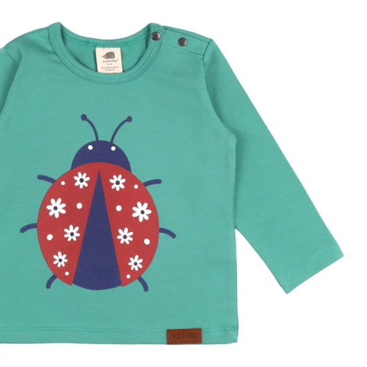 T-SHIRT A MANICHE LUNGHE Ladybugs & Butterflies Beach WALKIDDY - immagine 3