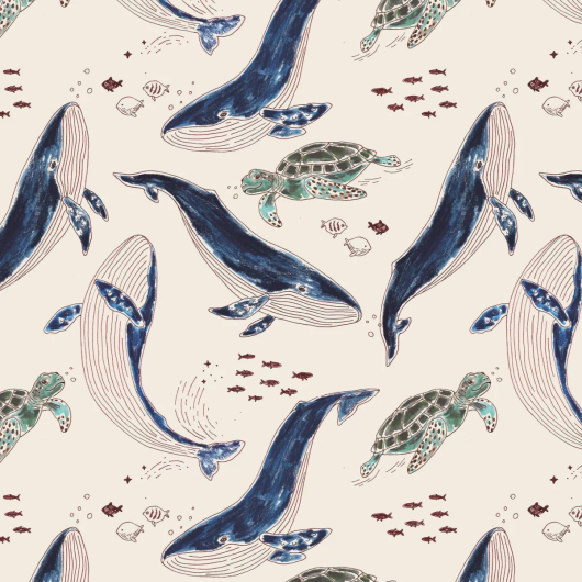 T-SHIRT Whales & Sea Turtles WALKIDDY - immagine 3