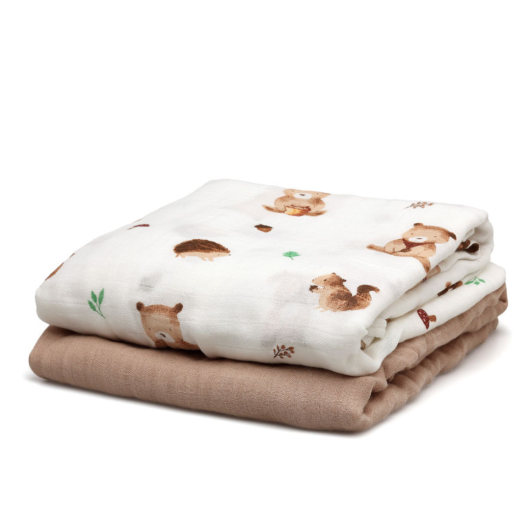 SET 2 MUSSOLE di BAMBOO 120 x 120 cm KIOKIDS - immagine 3